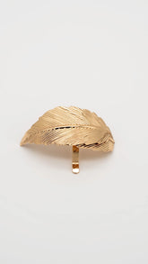Golden Plume Hair Pin Hook